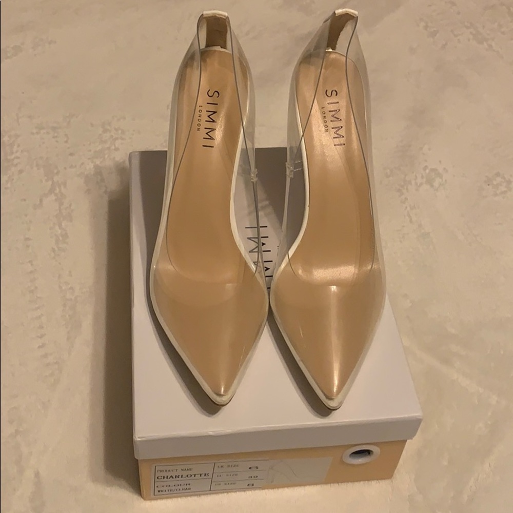 Simmi clear pointy heels